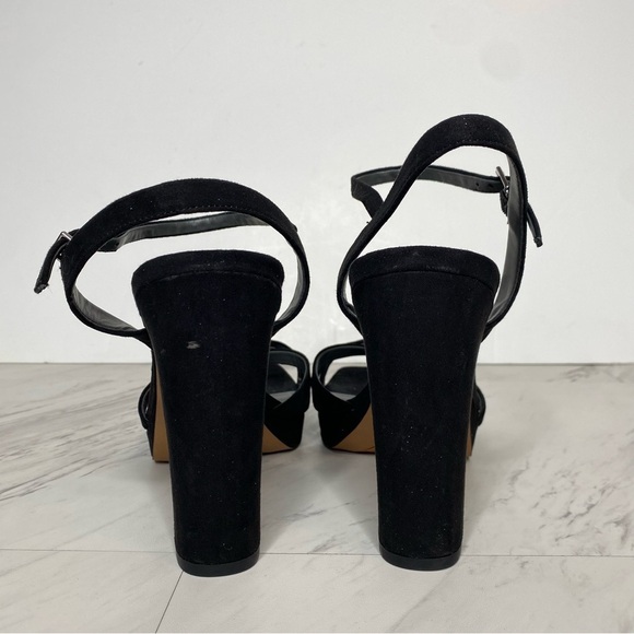 Franco Sarto Damalis Black Sparkle Square Toe Heeled Sandal 11M - Picture 3 of 15